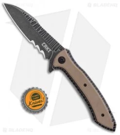 CRKT Apoc W/VEFF Serrations Liner Lock Knife Green G-10 (4" Black) 5381 -Cutting Edge Cutlery Knives Store CRKT Apoc VEFF Serr LL Green G 10 Black SW 5381 BHQ 103937 jr bottlecap