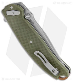 CRKT Burnley Butte Deadbolt Lock Assisted Flipper Knife Green G-10 (3.3" SW) -Cutting Edge Cutlery Knives Store CRKT Burnley Butte Deadbolt Lock Assisted Green G 10 SW BHQ 144096 jr side