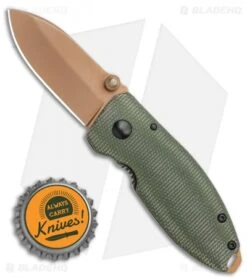 CRKT Burnley Desert Warrior Squid Knife Green Micarta (2.25" Copper D2) 9 CRKT Burnley Desert Warrior Squid Knife Green Micarta (2.25" Copper D2) -Cutting Edge Cutlery Knives Store CRKT Burnley Desert Warrior Squid Knife Green Micarta 2.25 Copper D2 BHQ 116188 LS Bottlecap
