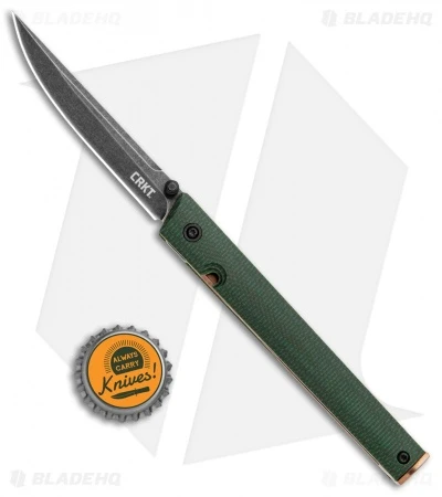 CRKT CEO Liner Lock Knife Green Micarta (3.1" Smokewash D2) BHQ Exclusive 6 CRKT CEO Liner Lock Knife Green Micarta (3.1" Smokewash D2) BHQ Exclusive - Image 4