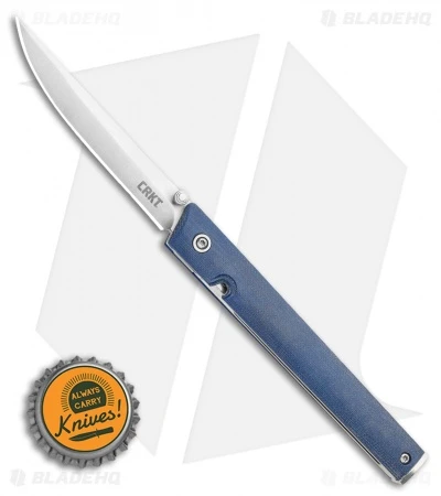 CRKT CEO Liner Lock Knife Blue Linen Micarta (3.1" Satin S35VN) BHQ Exclusive 6 CRKT CEO Liner Lock Knife Blue Linen Micarta (3.1" Satin S35VN) BHQ Exclusive - Image 4