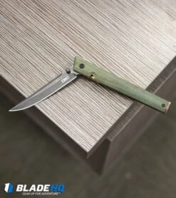 CRKT CEO Liner Lock Knife Green Micarta (3.1" Smokewash D2) BHQ Exclusive 13 CRKT CEO Liner Lock Knife Green Micarta (3.1" Smokewash D2) BHQ Exclusive -Cutting Edge Cutlery Knives Store CRKT CEO Liner Lock Knife Green Micarta BHQ Exclusive D2 BHQ 101007 kp desk web