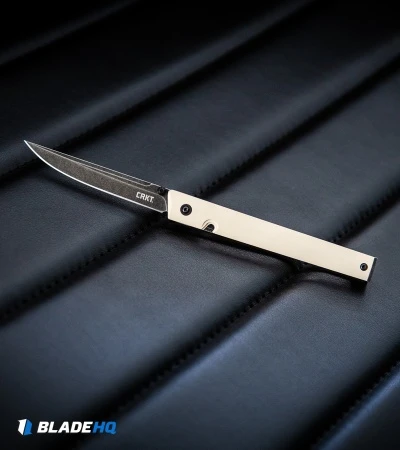 CRKT CEO Liner Lock Knife White Micarta (3.1" Smokewash D2) BHQ Exclusive 7 CRKT CEO Liner Lock Knife White Micarta (3.1" Smokewash D2) BHQ Exclusive - Image 5