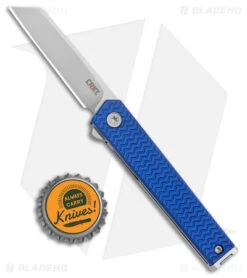 CRKT CEO Microflipper Liner Lock Knife Blue Aluminum (2.21" Satin) -Cutting Edge Cutlery Knives Store CRKT CEO Microflipper LL Blue Aluminum Satin BHQ 178655 jr bottlecap