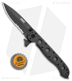 CRKT Carson M16-13ZLEK E.R. Spear Point Flipper Knife Zytel (3.375" Black Serr) -Cutting Edge Cutlery Knives Store CRKT Carson M16 13ZLEK E.R. SP Zytel Black Serr BHQ 9881 jr bottlecap