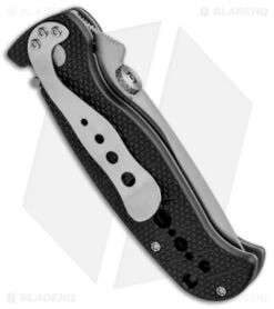 CRKT Crawford Falcon Liner Lock Knife Black Zytel (3" Satin Serr) 6242 -Cutting Edge Cutlery Knives Store CRKT Crawford Falcon LL Black Zytel Satin Serr 6242 BHQ 87729 jr side