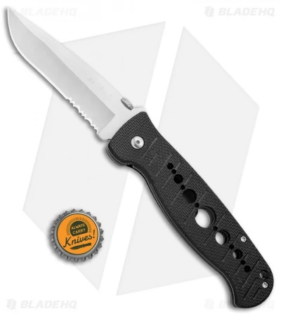 CRKT Crawford Falcon Liner Lock Knife Black Zytel (3.875" Satin Serr) 6243 6 CRKT Crawford Falcon Liner Lock Knife Black Zytel (3.875" Satin Serr) 6243 - Image 4