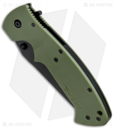 CRKT Crawford Kasper Liner Lock Knife OD Green Zytel (3.75" Black Serr) 6783KOD 4 CRKT Crawford Kasper Liner Lock Knife OD Green Zytel (3.75" Black Serr) 6783KOD - Image 2