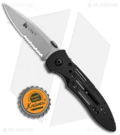 CRKT Crawford Point Guard Liner Lock Knife (3.5" Bead Blast Serr) 6762 -Cutting Edge Cutlery Knives Store CRKT Crawford PG LL BB Serr 6762 BHQ 87727 jr bottlecap