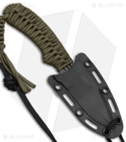CRKT Crawford Thunder Strike Neck Knife Green Paracord (2.8" Black) 2032 -Cutting Edge Cutlery Knives Store CRKT Crawford Thunder Strike Neck Green Paracord Black BHQ 27278 jr sheath