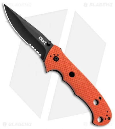 CRKT Hammond Cruiser LAWKS Liner Lock Knife Orange (3.75" Black Serr) 7914ORB 3 CRKT Hammond Cruiser LAWKS Liner Lock Knife Orange (3.75" Black Serr) 7914ORB
