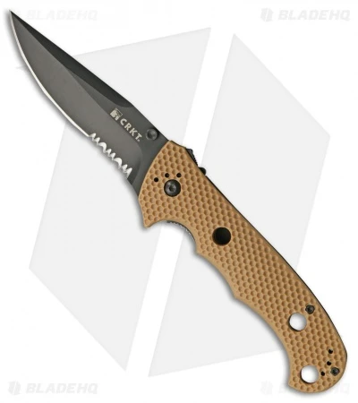 CRKT Hammond Cruiser Liner Lock Knife Tan (3.75" Black Serr) 7914DB 3 CRKT Hammond Cruiser Liner Lock Knife Tan (3.75" Black Serr) 7914DB