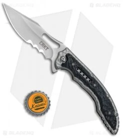 CRKT Ikoma Fossil Frame Lock Knife Black G-10 (3.96" Satin) 5473 -Cutting Edge Cutlery Knives Store CRKT Ikoma Fossil Black G 10 Serr 5473 BHQ 51855 jr bottlecap 2