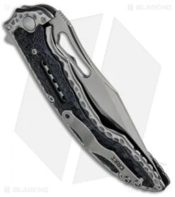 CRKT Ikoma Fossil Frame Lock Knife Black G-10 (3.96" Satin) 5473 -Cutting Edge Cutlery Knives Store CRKT Ikoma Fossil Black G 10 Serr 5473 BHQ 51855 jr side