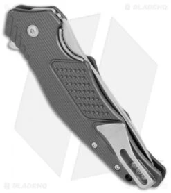 CRKT Ken Onion Outrage Knife Gray (3.25" Satin) K320GXPX *Factory Second -Cutting Edge Cutlery Knives Store CRKT Ken Onion Outrage gray satin blemish BHQ 75333 er side
