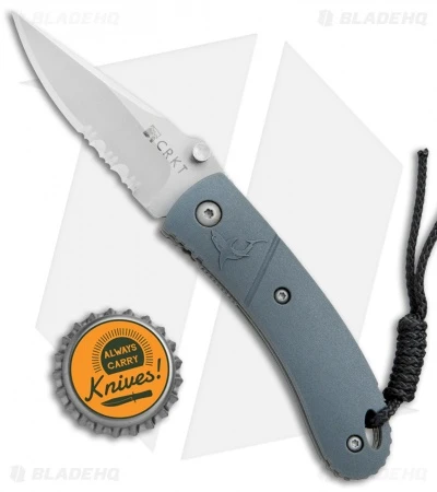 CRKT Lightfoot Urban Shark Liner Lock Knife Gray (2.5" Satin Serr) 6 CRKT Lightfoot Urban Shark Liner Lock Knife Gray (2.5" Satin Serr) - Image 4