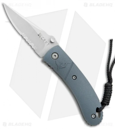 CRKT Lightfoot Urban Shark Liner Lock Knife Gray (2.5" Satin Serr) 3 CRKT Lightfoot Urban Shark Liner Lock Knife Gray (2.5" Satin Serr)