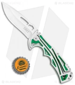 CRKT Nirk Tighe 2 Knife Green Stainless Steel (3.2" Satin) 5241 -Cutting Edge Cutlery Knives Store CRKT Nirk Tighe 2 Green SS Satin 5241 BHQ 119341 jr bottlecap