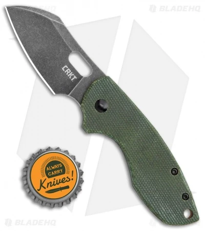 CRKT Pilar Exclusive Frame Lock Knife Green Micarta (2.4" Smokewash D2) 6 CRKT Pilar Exclusive Frame Lock Knife Green Micarta (2.4" Smokewash D2) - Image 4