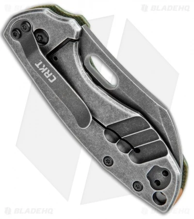 CRKT Pilar Exclusive Frame Lock Knife Green Micarta (2.4" Smokewash D2) 5 CRKT Pilar Exclusive Frame Lock Knife Green Micarta (2.4" Smokewash D2) - Image 3