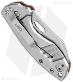 CRKT Pilar Frame Lock Knife Brown Linen Micarta BHQ Exclusive (2.4" Stonewash) -Cutting Edge Cutlery Knives Store CRKT Pilar FL Linen Micarta SW BHQ 113630 jr side