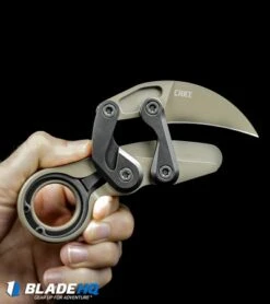 CRKT Provoke "Earth" Kinematic Morphing Karambit Folding Knife (2.4" Brown) -Cutting Edge Cutlery Knives Store CRKT Provoke Earth Kinematic Morphing Karambit Folding Knife Brown BHQ 102503 kp in hand web