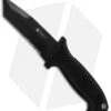 CRKT M60-14NK SOTFB Fixed Blade Knife Tanto (4.38" Black Serr) -Cutting Edge Cutlery Knives Store CRKT SOTFB Black Serr Tanto M60 14NK BHQ 49727 jr