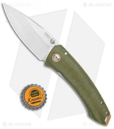 CRKT Exclusive Burnley Tuna Frame Lock Knife Green Micarta (3.3" Satin S35VN) 6 CRKT Exclusive Burnley Tuna Frame Lock Knife Green Micarta (3.3" Satin S35VN) - Image 4