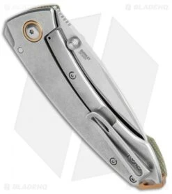 CRKT Exclusive Burnley Tuna Frame Lock Knife Green Micarta (3.3" Satin S35VN) 8 CRKT Exclusive Burnley Tuna Frame Lock Knife Green Micarta (3.3" Satin S35VN) -Cutting Edge Cutlery Knives Store CRKT Tuna FL Green Micarta Satin BHQ 113868 jr side