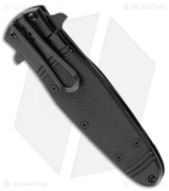 CRKT Bombastic Frame Lock Knife Black GFN (3.3" Black Serr) K345KKS -Cutting Edge Cutlery Knives Store CRKT bombastic black serr K345KKS BHQ 51847 er side