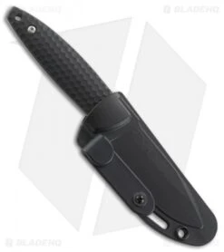 CRKT Lucas Burnley Aux Fixed Blade Knife Black (3.5" Satin) 1200 -Cutting Edge Cutlery Knives Store CRKT lucas burnley aux black satin 1200 BHQ 51813 er sheath
