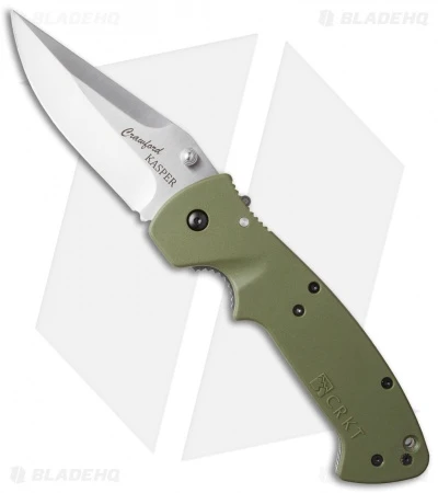 CRKT Crawford Kasper Liner Lock Knife OD Green Zytel (3.75" Satin) 6773SOD 3 CRKT Crawford Kasper Liner Lock Knife OD Green Zytel (3.75" Satin) 6773SOD