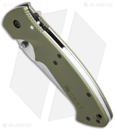 CRKT Crawford Kasper Liner Lock Knife OD Green Zytel (3.75" Satin Serr) 6783SOD 4 CRKT Crawford Kasper Liner Lock Knife OD Green Zytel (3.75" Satin Serr) 6783SOD - Image 2