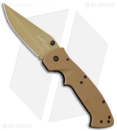 CRKT Crawford Kasper Liner Lock Knife Tan Zytel (3.75" Tan) 6773DZ 3 CRKT Crawford Kasper Liner Lock Knife Tan Zytel (3.75" Tan) 6773DZ