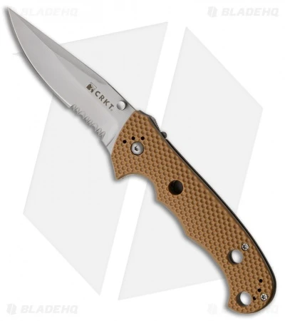 CRKT Hammond Cruiser Liner Lock Knife Tan (3.75" Bead Blast Serr) 7914DI 3 CRKT Hammond Cruiser Liner Lock Knife Tan (3.75" Bead Blast Serr) 7914DI