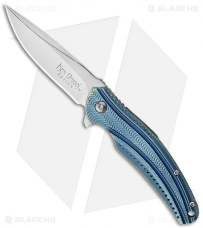CRKT Ken Onion Ripple Frame Lock Knife Blue (3.125" Satin) K405BXP 3 CRKT Ken Onion Ripple Frame Lock Knife Blue (3.125" Satin) K405BXP