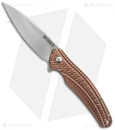 CRKT Ken Onion Ripple Bronze Folding Knife (3.16" Satin Plain) K406BXP 3 CRKT Ken Onion Ripple Bronze Folding Knife (3.16" Satin Plain) K406BXP