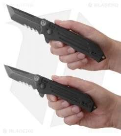 CRKT Ruger Knives 2-Stage Tanto Flipper Knife (4" Black SW Serr) R2102K 7 CRKT Ruger Knives 2-Stage Tanto Flipper Knife (4" Black SW Serr) R2102K -Cutting Edge Cutlery Knives Store crkt ruger r2103k hand cm