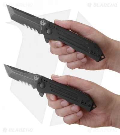 CRKT Ruger Knives 2-Stage Tanto Flipper Knife (4" Black SW Serr) R2102K 5 CRKT Ruger Knives 2-Stage Tanto Flipper Knife (4" Black SW Serr) R2102K - Image 3